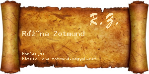 Róna Zotmund névjegykártya